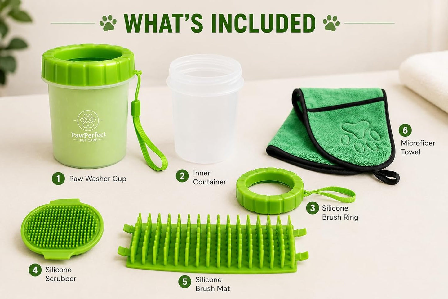 Dog Paw Cleaner Cup for Dogs – Paw Washer for Muddy Paws After Walks – Soft Silicone Scrubber Pet Paw Cleaner with Microfiber Towel – Portable Dog Paw Cleaning Kit for Small & Large Dogs