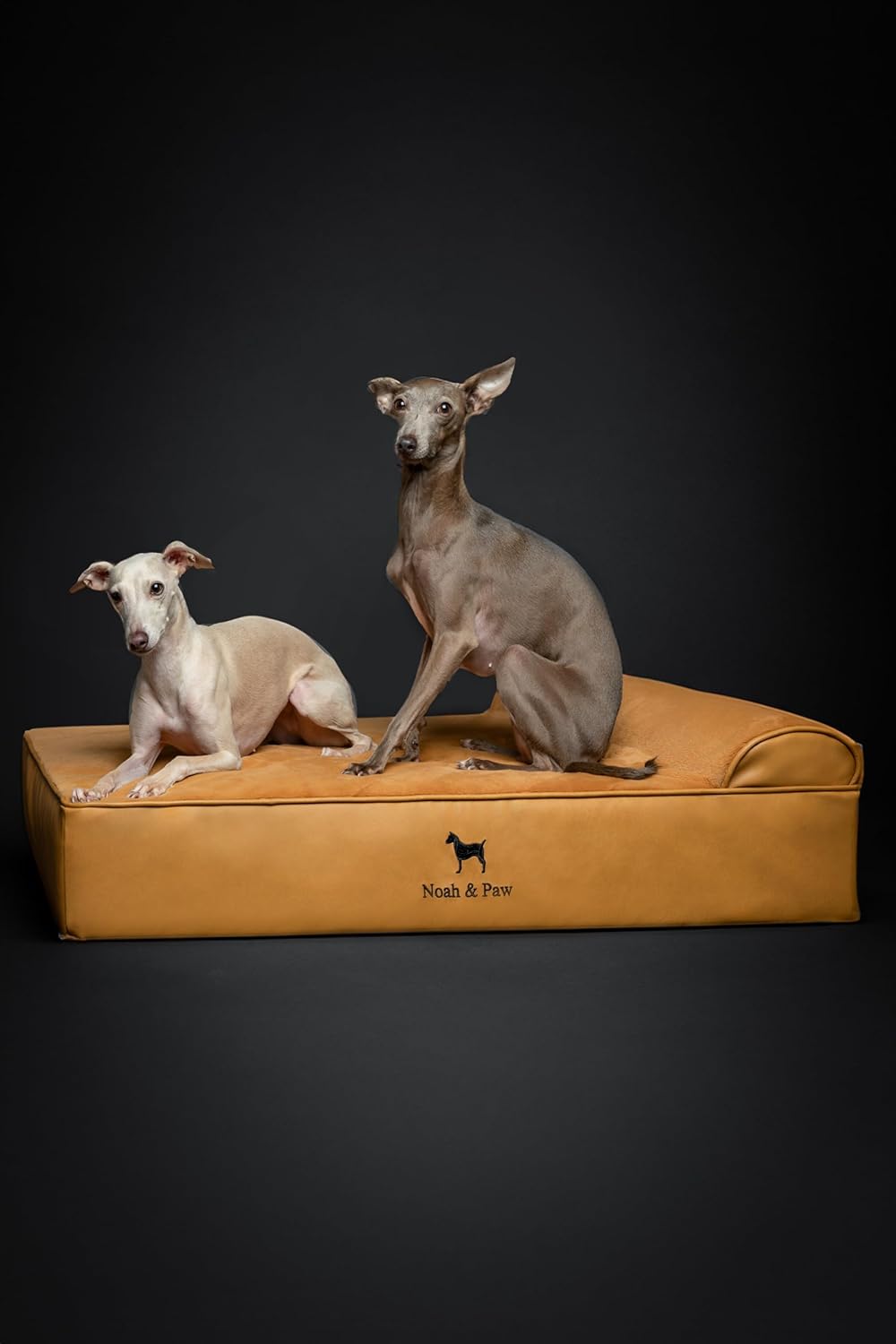 NOAH & PAW Large Dog Bed, 35x25x8.7 Inch, Orthopedic Dog Beds, Eggshell Memory Foam Infused with Cooling Gel, Waterproof, Machine Washable, Includes Inner Cover (Faux Leather)