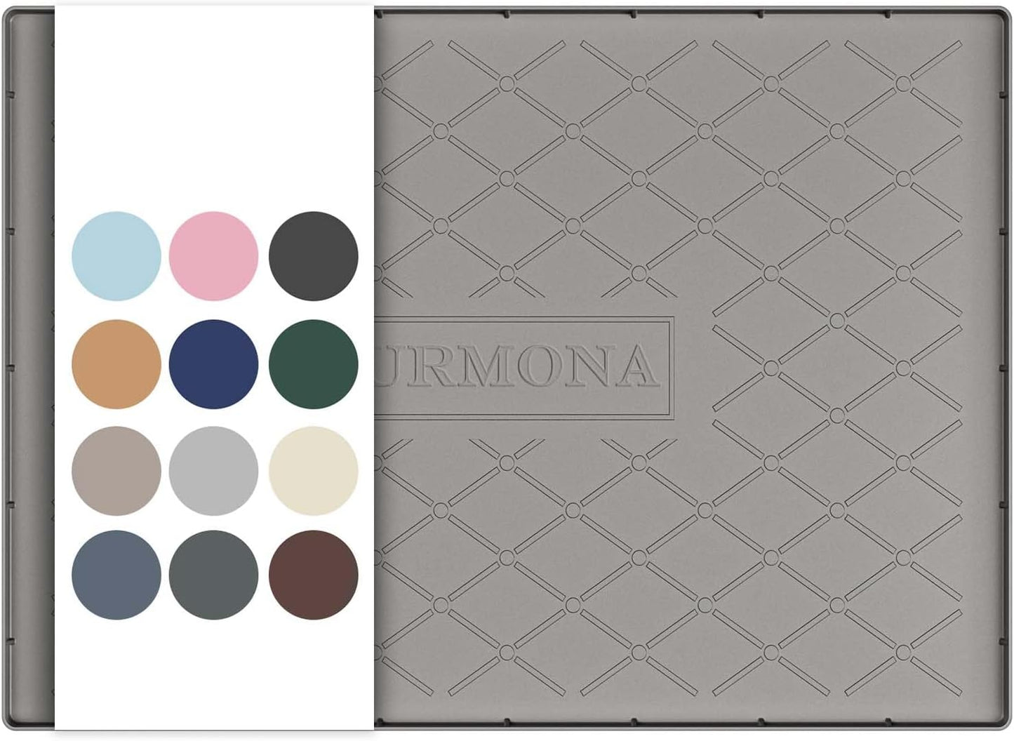 URMONA Under Sink Mat for Kitchen Waterproof, 34" x 22" Silicone Under Sink Mat for Shelf Liner Organizer, Cabinet Sink Protector Under Sink Liner for Bottom Kitchen, Bathroom(Light Grey)