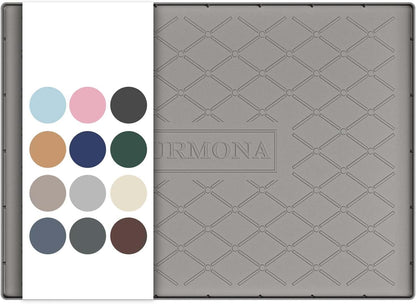 URMONA Under Sink Mat for Kitchen Waterproof, 34" x 22" Silicone Under Sink Mat for Shelf Liner Organizer, Cabinet Sink Protector Under Sink Liner for Bottom Kitchen, Bathroom(Light Grey)