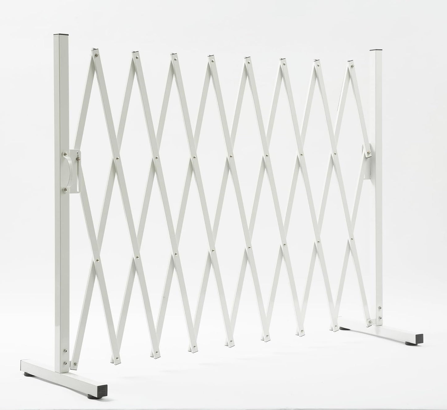 Metal Expandable Dog Gate, 9Feet, Versatile Accordion Safety Barrier, Portable Retractable Barricade, Free Standing Adjustable Pet Fence, Indoor and Outdoor