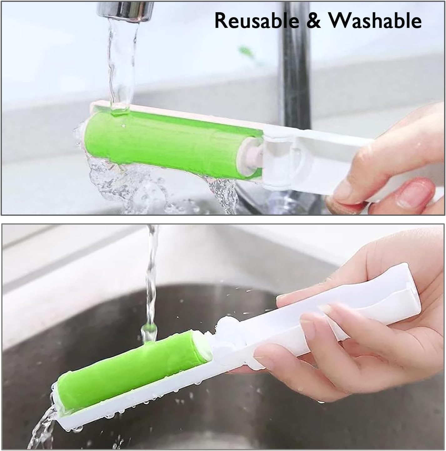 Reusable Washable Lint Roller 5 Pack, Sticky Travel Lint Roller, Portable Compact Pet Hair Remover Cleaner with Cover for Clothes, Pet Hairs, Carseats, Include Mini and Medium Size