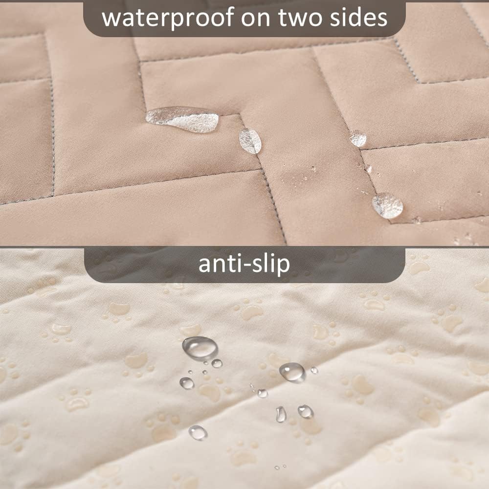 fuguitex Waterproof Dog Bed Cover Couch Cover, Anti-Slip Cat Mat Pet Pad Blanket for Sofa Chair Recliner Furniture Protrctor