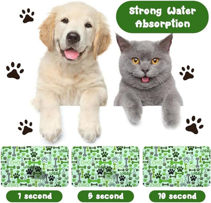 Dog Food Mats for Floors Waterproof, Pet Water Bowl Mats Pet Feeding Absorbent Placemats Plaid 12 * 20 inch