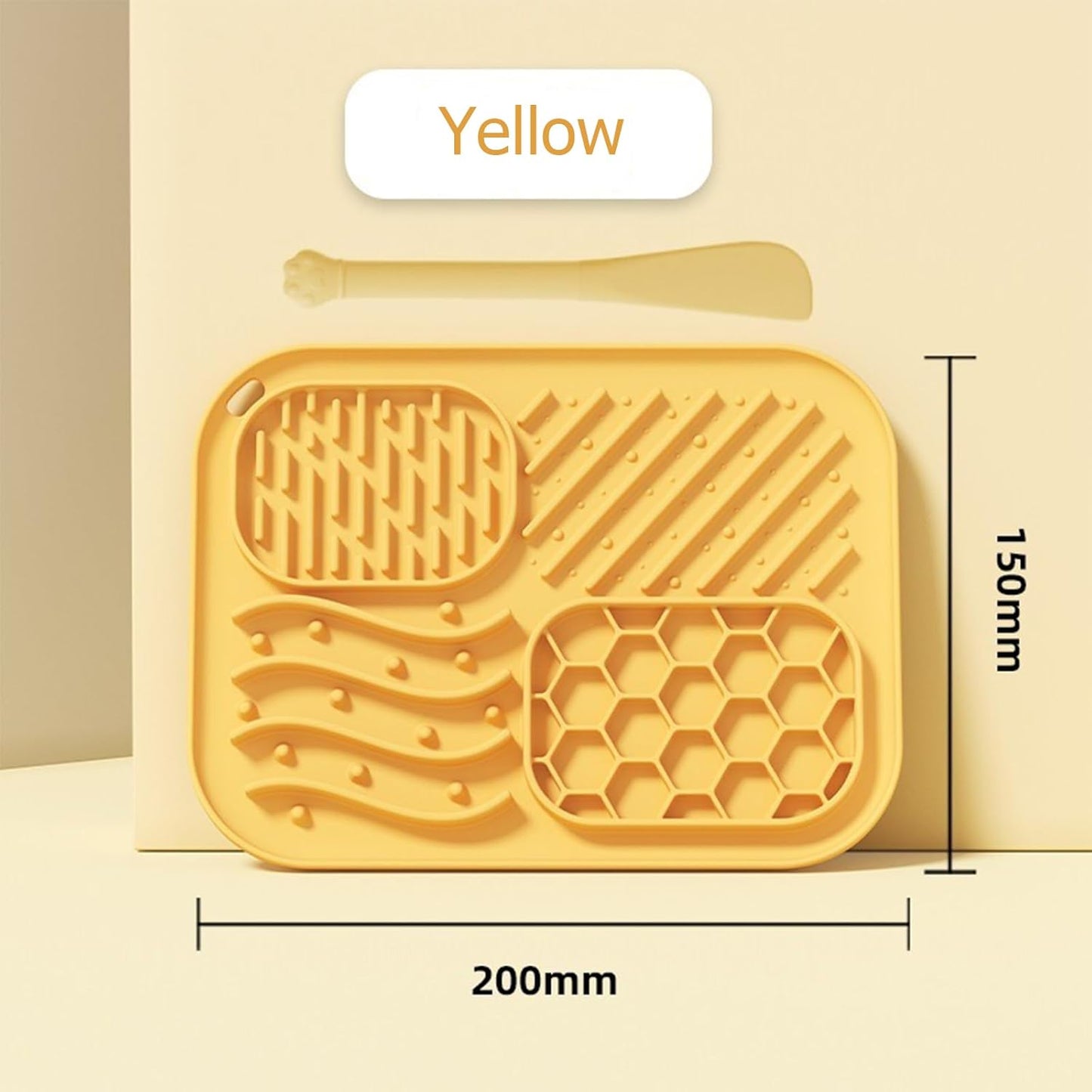 Dog Lick Mat with Suction Cups–Silicone Slow Feeder Mat for Cats & Dogs – Anxiety Relief for Bathing,Grooming,Vet Visits – Peanut Butter Licking Pad,Dishwasher Safe(2-Pack) (Green & Yellow)