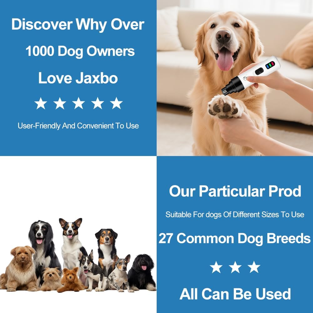 2026 New Dog Nail Clippers Silent, Quiet Dog Nail Grinder, Painless Paws Grooming & Smoothing, Electric Pet Nail Trimmer for Cats and Other Animals, Ideal for Sensitive Dogs of All Breeds & Sizes