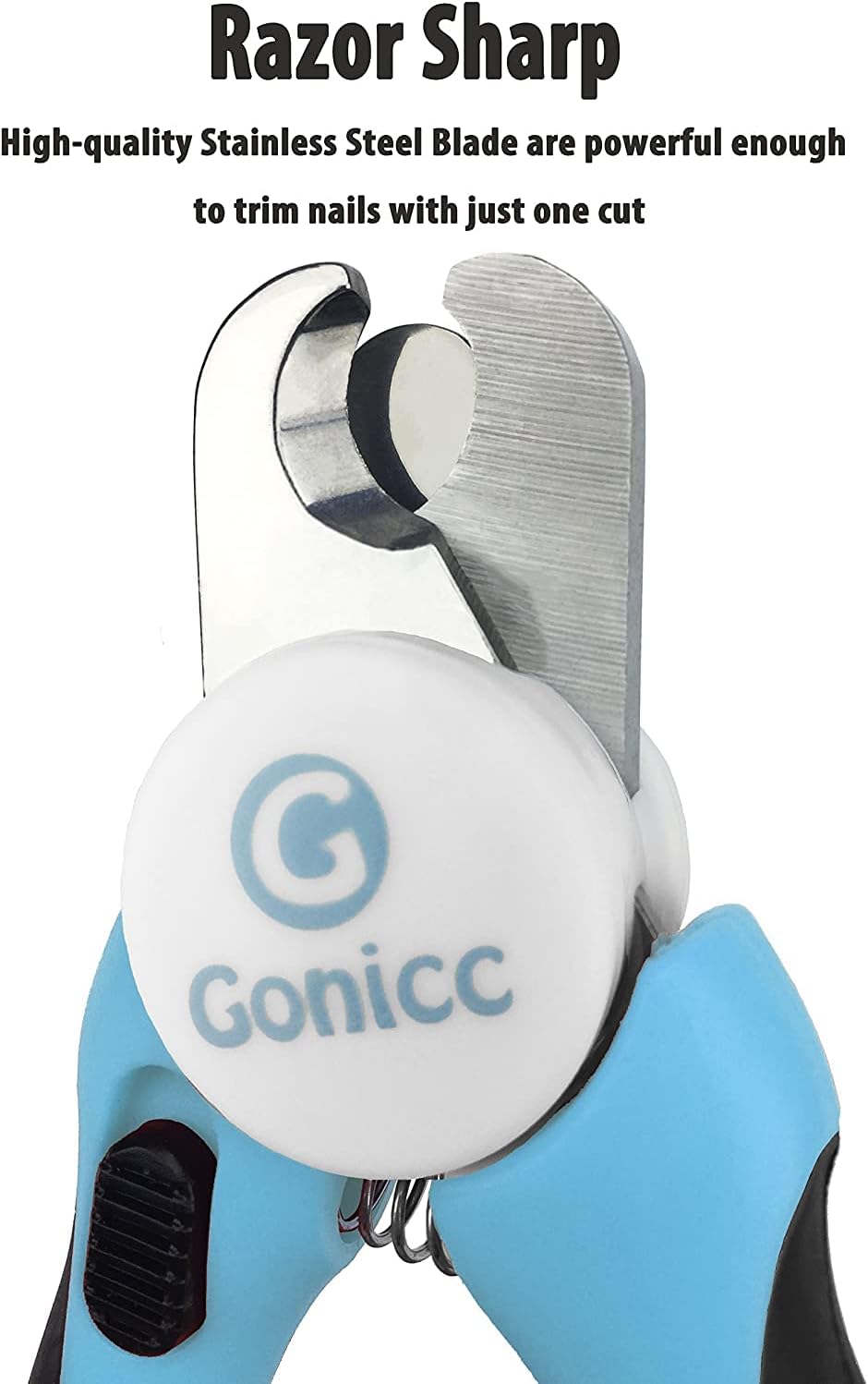 gonicc Dog & Cat Pets Nail Clippers and Trimmers - with Safety Guard to Avoid Overcutting, Free Nail File, Razor Sharp Blade - Professional Grooming Tool for Pets (for Medium to Small Dogs)
