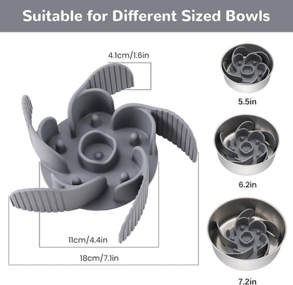 MateeyLife Slow Feeder Dog Bowls 2PCS, Anti-Choking Puzzle Dog Food Bowls, Anti-Slip Interactive Feeding Slow Down Eating, Bloat Stop Maze Dishes for Medium Breeds Pink&Purple