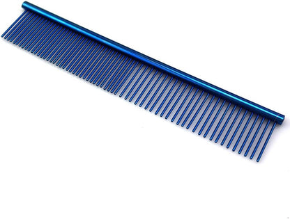 ZoCr Stainless Steel Pet Comb for Dogs Cats, Pet Grooming Comb with Different Spaced Rounded Teeth (Golden)