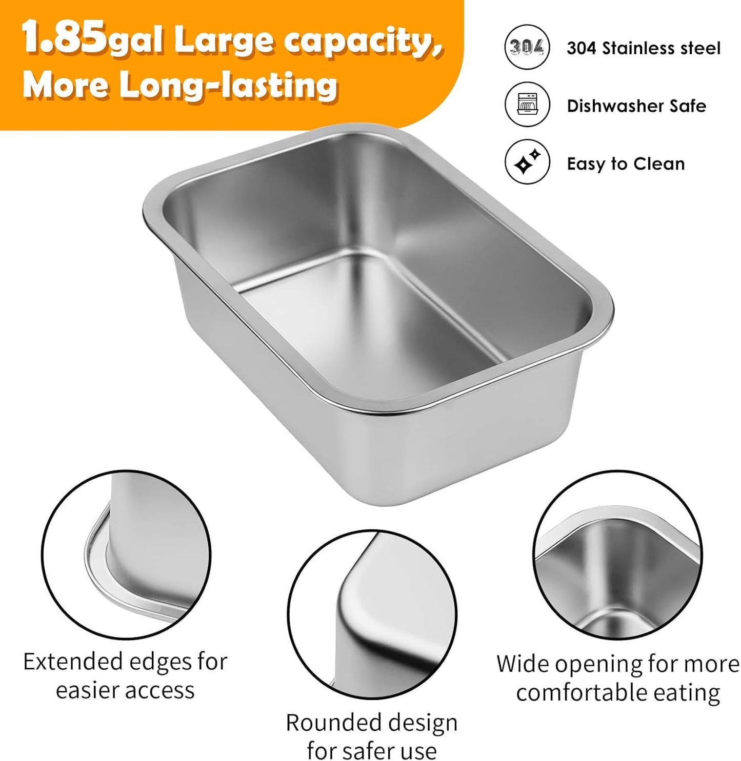1.2 Gallon Elevated Large Dog Water Bowl with Mat, 4 Height Adjustable 12-17", Raised Dog Water Bowl Stand for Large Breed