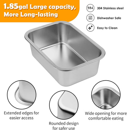 1.2 Gallon Elevated Large Dog Water Bowl with Mat, 4 Height Adjustable 12-17", Raised Dog Water Bowl Stand for Large Breed