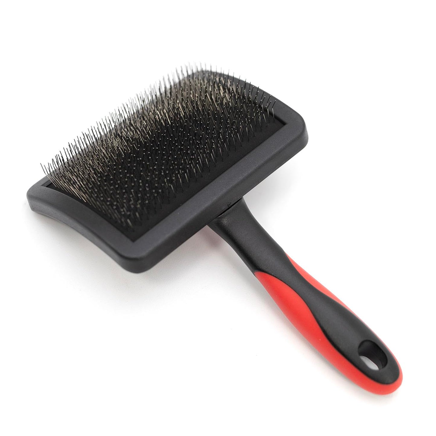 Jeffers Pet Dual Level Pin Universal Slicker Brush for Dogs, Cats & Small Pets - Curved Grooming Brush with Long & Short Pins for Shedding, Detangling, Finishing - Remove Mats & Dead Coat - Large