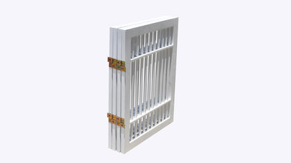 Urnporium Freestanding Wooden Dog Gate for Doorways – Foldable Acacia Wood Pet Gate, No Drill Portable Indoor/Outdoor Puppy Fence Barrier (White Pet Gate, 3 Panel 24" Tall)