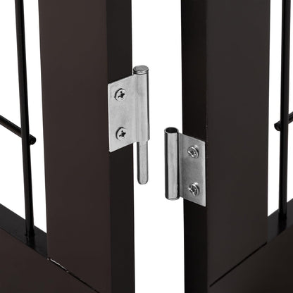 PAWLAND Free Standing Dog Gates for The House Stairs Doorways Indoor Foldable Wooden Small White Puppy Pet Gate Step Over Fence 60" W 24" H 3 Panels