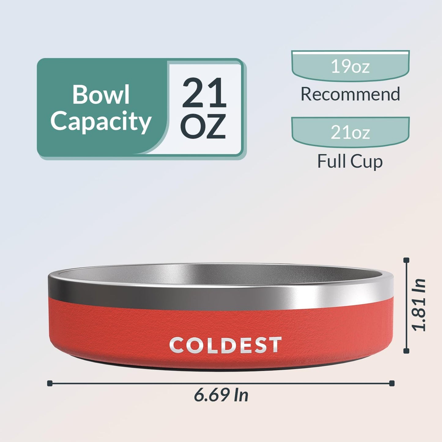 Coldest Dog Bowl - Anti Rust Metal, Non Slip, 3 Layers Insulated Stainless Steel Dog Bowls - Spill Proof & Heavy Duty - Water Bowl for Dogs, Cats & Pets, Dish Washer Safe (21 oz, Stealth Black)