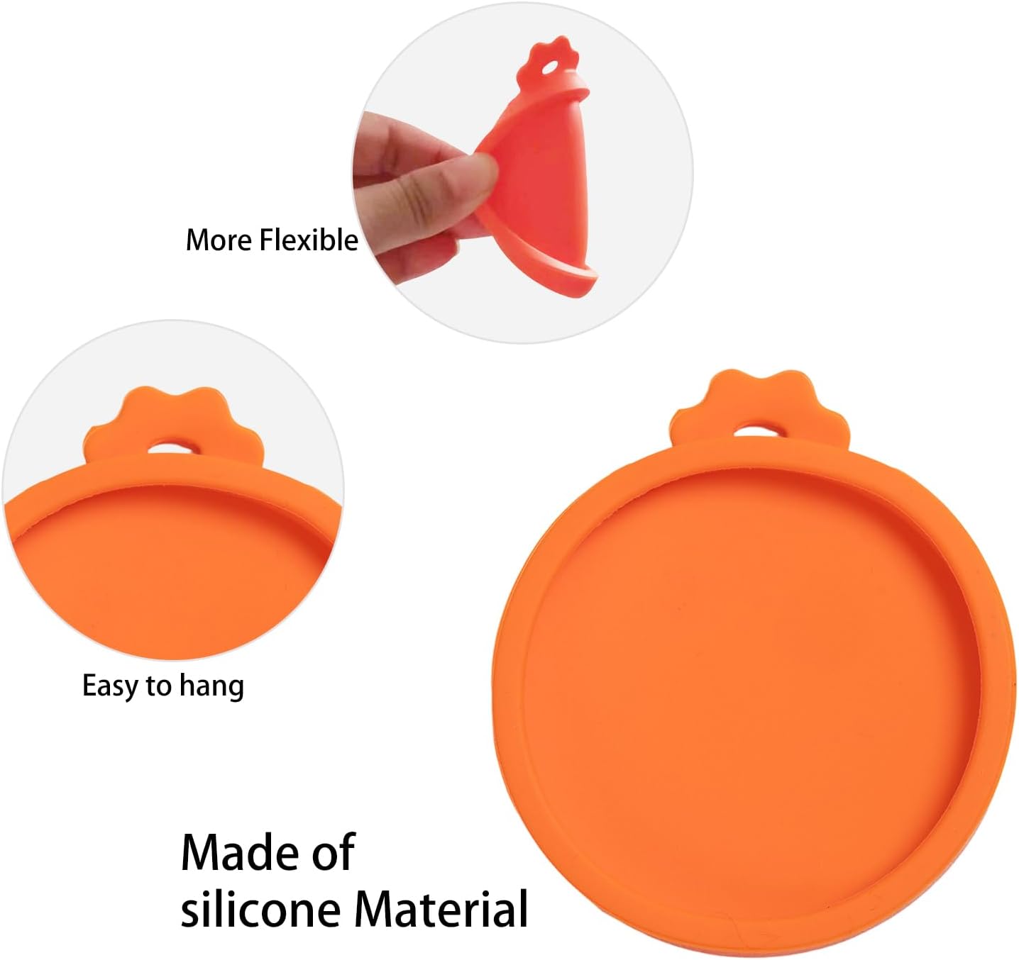 PINE & LINEN 4 Pcs 2.5inch Durable Pet Can Lids, Silicone Small Pet Can Covers Waterproof Cat Food Cans Lids for 3 oz Cat Food Cans（Yellow+Red+Pink+Blue）