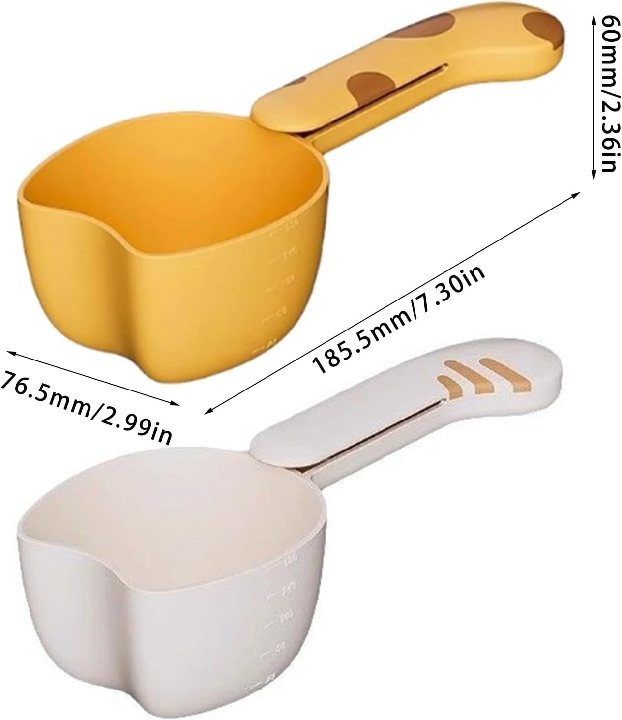 Functional Kitchens Spoon and Sealing Clip Portable Food Scoops for Dog and Cats Food Perfect for Grains and Rice Bag Clip Spoon