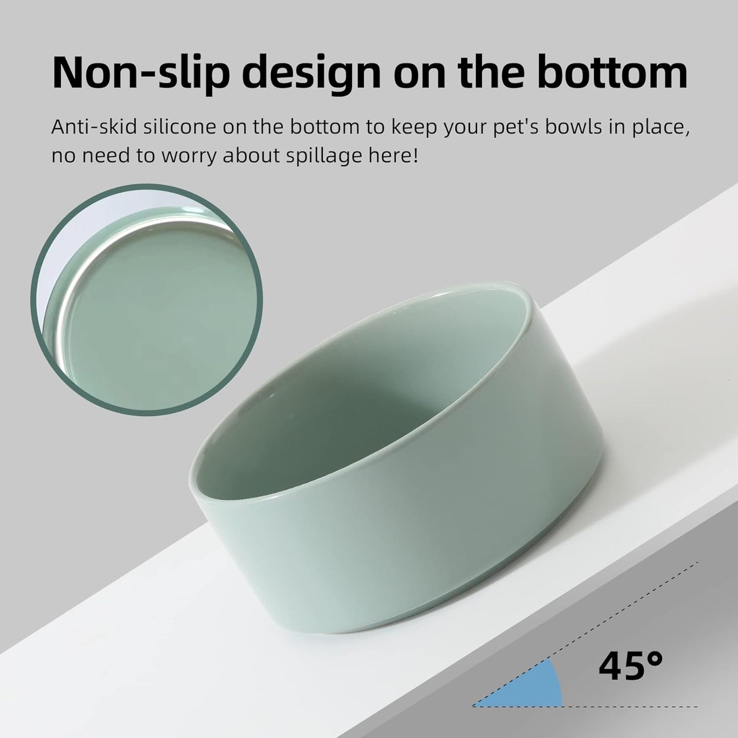 Havniva 8.3inch Ceramic Raised Dog Bowl with Stand, Elevated Dog Bowls for Large Breed Dog Food and Water Bowl Non-Slip Dog Dish Large Capacity Feeding Pet Water Bowl