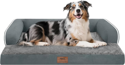 Large Dog Bed Orthopedic Washable - Beds Bolster - Medium XL XLarge Big Dogs - Memory Foam Couch Sofa - Waterproof with Removable Cover