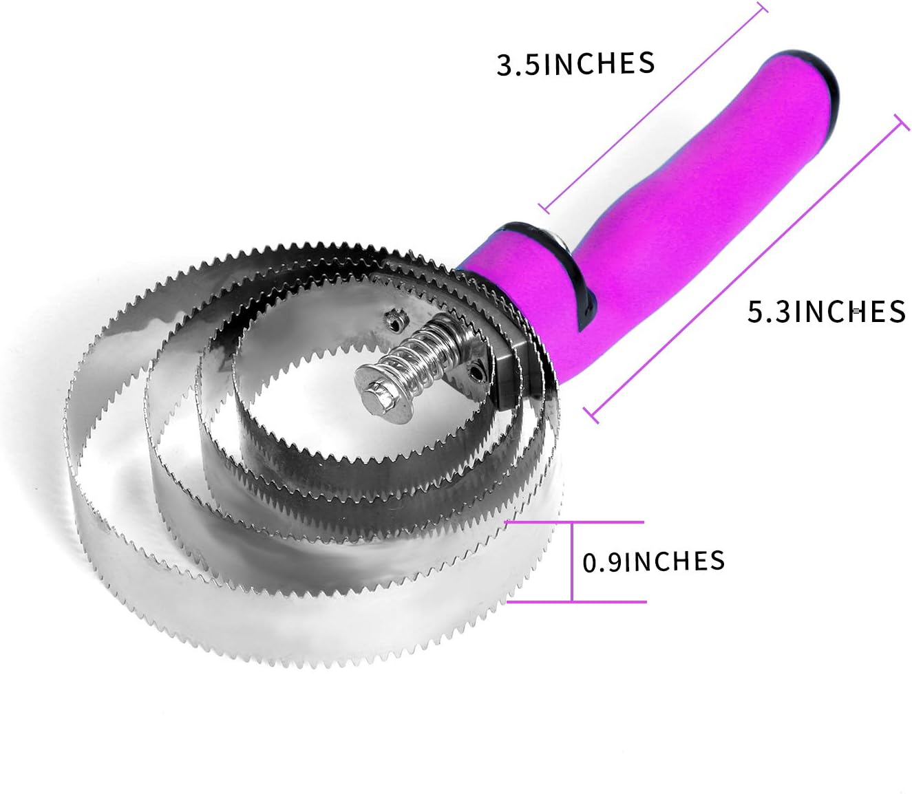 BOTH WINNERS Reversible Stainless Steel Curry Comb with Soft Touch Grip (Blue)
