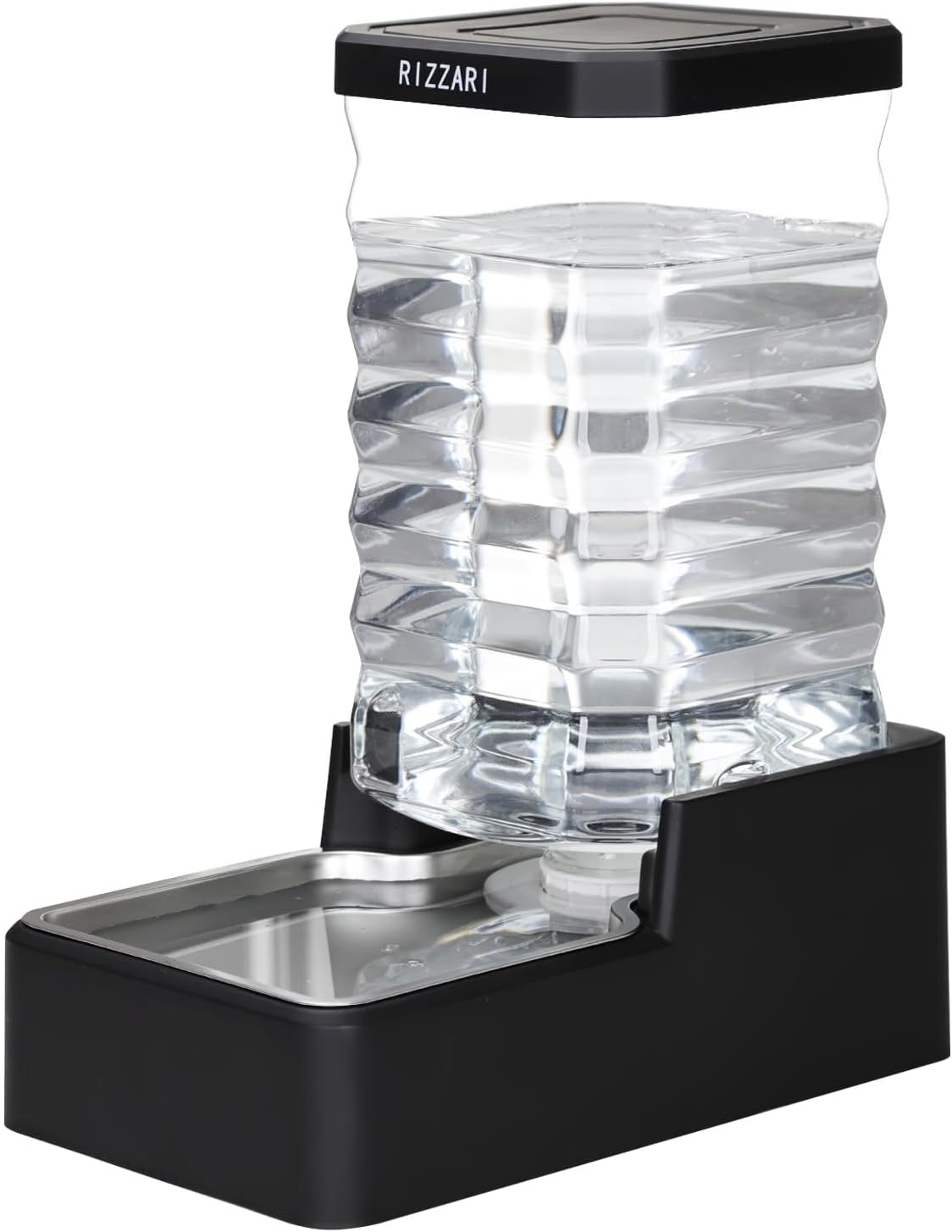 RIZZARI 10L Stainless Steel Dog Water Dispenser – Large Capacity Gravity Auto-Refill Waterer with Anti-Tip Design for Large Dogs, Ideal for Living Rooms, Offices & Indoor Pet Spaces
