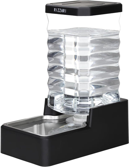 RIZZARI 10L Stainless Steel Dog Water Dispenser – Large Capacity Gravity Auto-Refill Waterer with Anti-Tip Design for Large Dogs, Ideal for Living Rooms, Offices & Indoor Pet Spaces