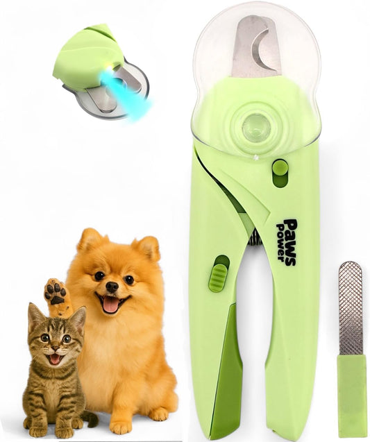 Cat Nail Clipper & Small Dog Nail Clippers with LED Light - Illuminates Nails & Bloodline for Safe, Easy Trimming - Extra Sharp, Avoid Over-Cutting - Essential Cat Supplies, White
