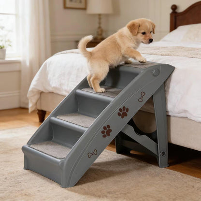 ZENY Folding Dog Stairs, Portable Indoor/Outdoor Pet Steps for Bed, Couch, Car, Pet Stairs for Small Pet Dog/Cat