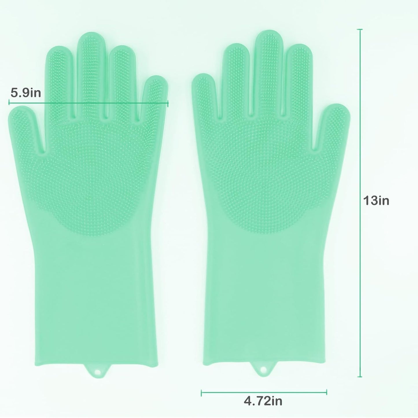 Pet Grooming Gloves, Dog Washing Gloves with High-Density Teeth, Heat Resistant Silicone Dog Bath Scrubber with Enhanced Five Finger Design, Bathing and Massaging for Dogs and Cats
