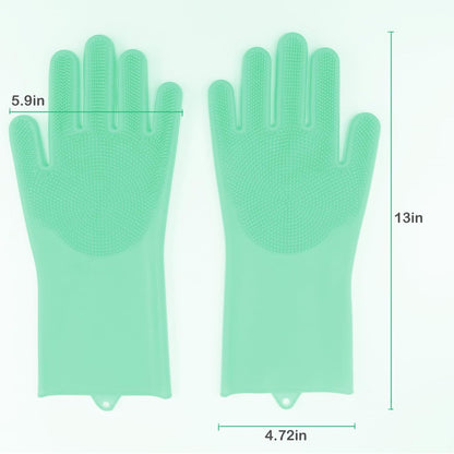 Pet Grooming Gloves, Dog Washing Gloves with High-Density Teeth, Heat Resistant Silicone Dog Bath Scrubber with Enhanced Five Finger Design, Bathing and Massaging for Dogs and Cats
