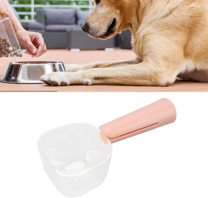 Transparent Pet Food Scoop with Clip Handle, 250 ml Capacity, Easy to Clean Dog Food Scoop (White)