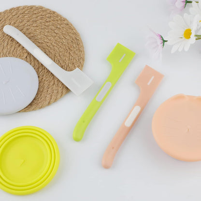 KALAMANDA 6 PCS Pet Food Can Cover Lids with Mixing Spoon for Dogs and Cats, Universal Silicone Can Lids for Dog and Cat Food, Canned Mixing Spoon for Wet Food