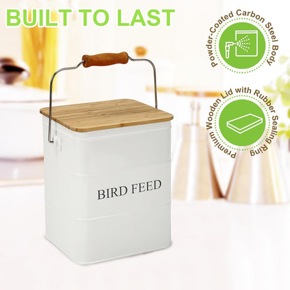 Dog Food storage container Dog Treats Jar,5~6 lb Metal food treats tin for Dog, pet snacks Canisters with wooden lid/handle/sevice scoop-Green