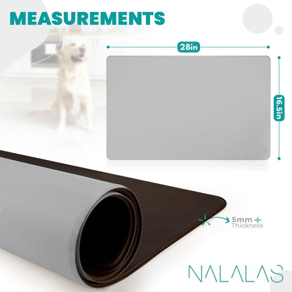 NALALAS Dog Mat for Food and Water, Cat Feeding Mat | Waterproof Dog Bowl Mat | Non-Slip Pet Food Mat for Floors | Pet Mats for Food and Water | Easy to Clean