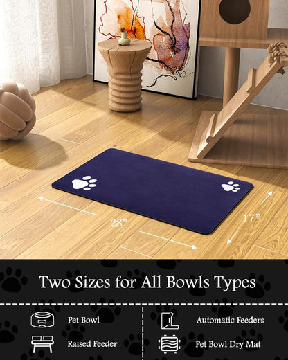 PADOOR Pet Feeding Mat-Absorbent Dog Mat for Food and Water Bowl-No Stains Easy Clean Dog Food Mat-Quick Dry Water Dispenser-Puppy Supplies Accessories