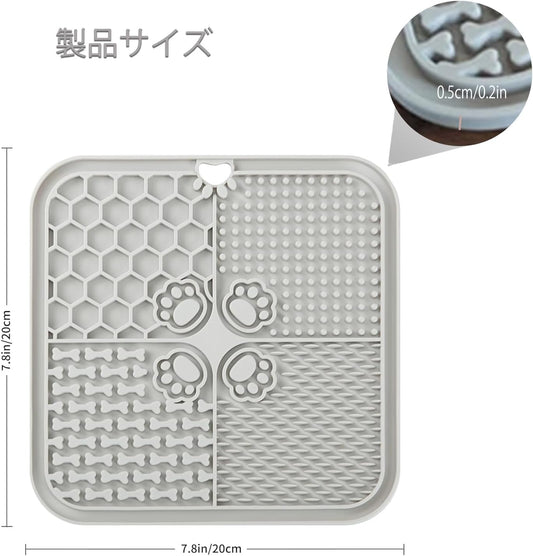 Dog Lick Mat, 3Pack Dog Slow Feeder, Non-Slip Design Lick Mat for Dogs and Cats, Boredom and Anxiety Reducer,Suitable for Treats, Yogurt, Peanut Butter (Grey+Black+SkyBlue)