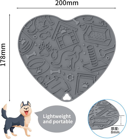 Cat & Dog Slow Feeder Puzzle Toy — Interactive Cat Puzzle Feeder Bowl, Dog Puzzle Feeder, Dog Lick Mat, Mental Stimulation Toy for Indoor Cats & Dogs, Anti-Gulp, Fun & Durable Heart Shape(Pink)