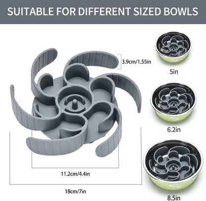 Slow Feeder Dog Bowls Insert,Third Generation upgradedSuper Firm Eating Bowl（Cuttable） for Large Breed and Medium Small Size Compatible with Regular Elevated Metal Glass Dog Bowl (Green)