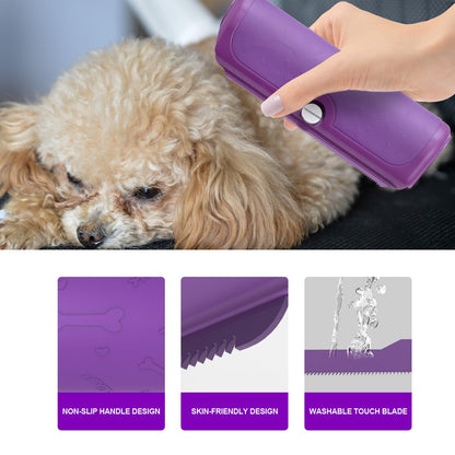Dog & Cat Deshedding Brush, Undercoat Grooming Tool for Short to Medium and Double Coats, Detachable Metal Shedding Blade, Ergonomic Non-Slip Handle, Black