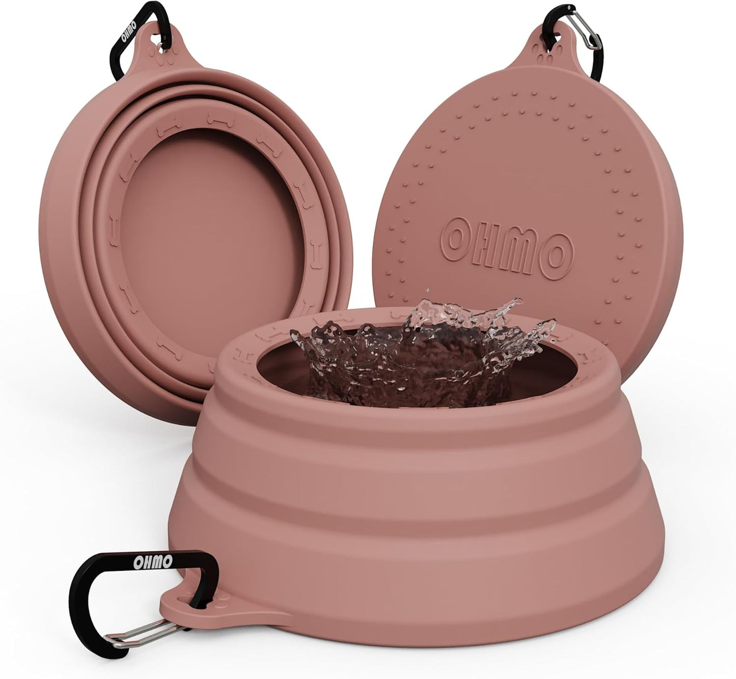 OHMO Spill Proof Collapsible Dog Water Bowl 24oz for Cars, No Splash Portable Bowls for Dog Travel, Dishwasher Safe, Pet Essentials for Road Trips, Cat Travel Accessories