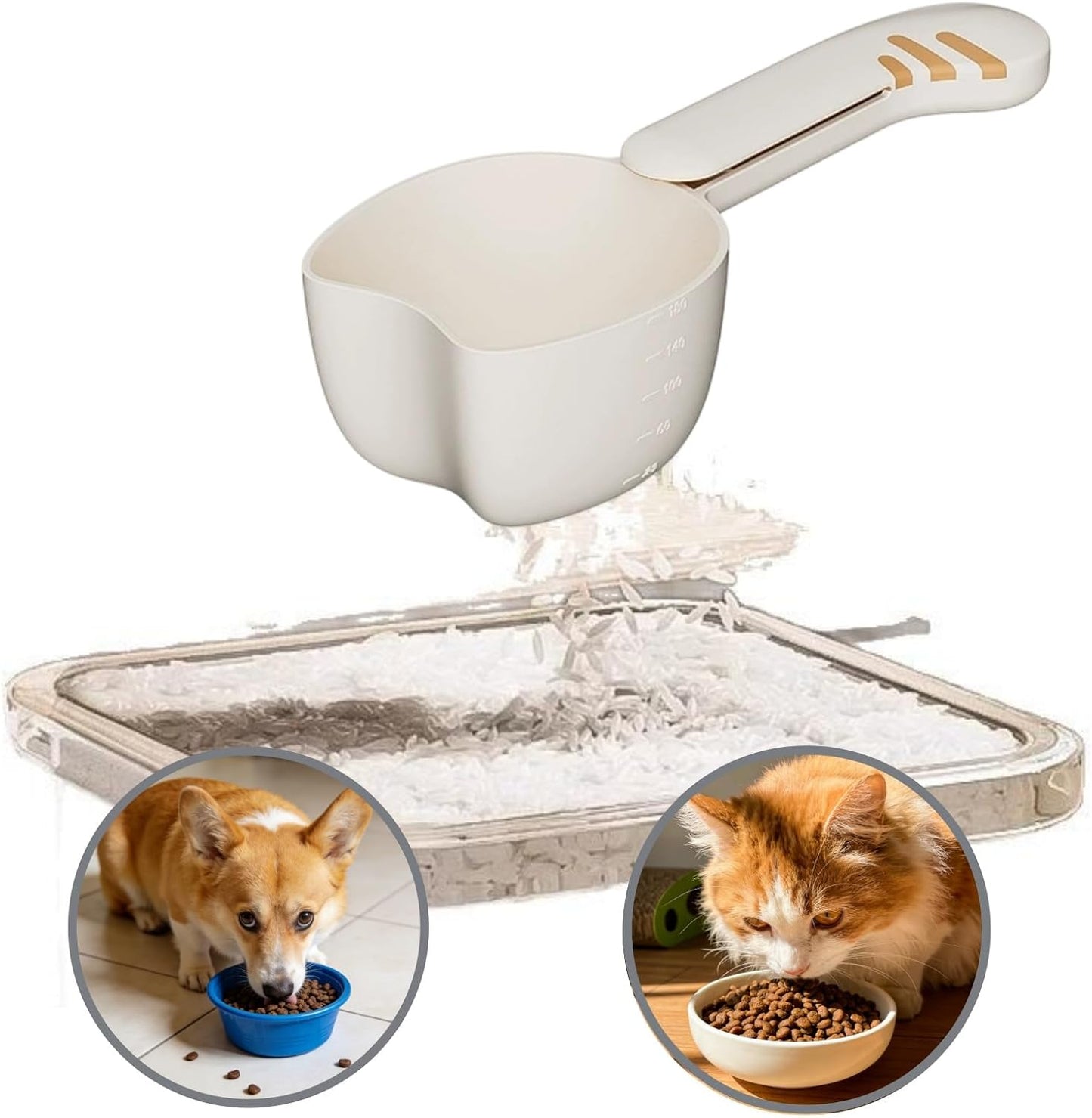 Pet Food Scoop Accurate Dog Feeding Scoop Cat Measuring Cup Half Cup Capacity with Measuring Lines for Pet Feeding and Food Measurement