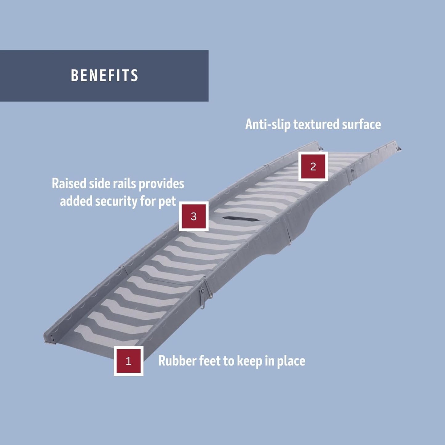 Trixie Folding Dog Ramp with Non-Slip Surfaces - Pet Ramp for Large Cars and SUVs - Foldable, Easy to Store and Clean - in Black
