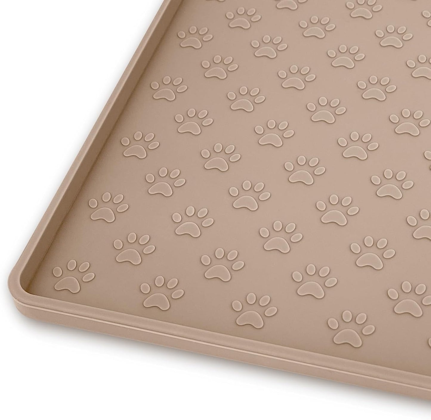 Ptlom Pet Placemat for Dog and Cat, Mat for Prevent Food and Water Overflow, Suitable for Small, Medium and Big Pet, 18" 12", Grey, Silicone