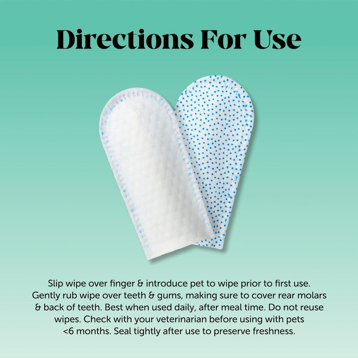 Dog Dental Finger Wipes for Teeth Cleaning Plaque Off - Dental Care for Dogs & Cats, Stain & Tartar Remover for Teeth, Finger Toothbrush Wipes, Fresh Breath & Gum Care with Zinc + Green Tea - 30 ct