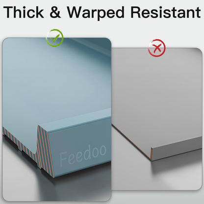Pet Feeding Mat [Warped Resistant Raised Edge], Water-Proof Silicone Placement for Food Water Bowls, Anti-Slip Base Protect Floor, BPA-Free&Dishwasher-Safe [23.5x13.5inch Large, Gray]