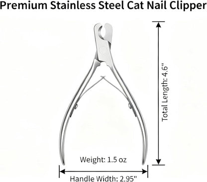 Cat and Dog Nail Clippers for Small & Medium Pets - Precision Pet Nail Trimmer with Included Cat Nail File - Professional Metal Claw Scissors for Kittens, Puppies, Rabbits & Birds