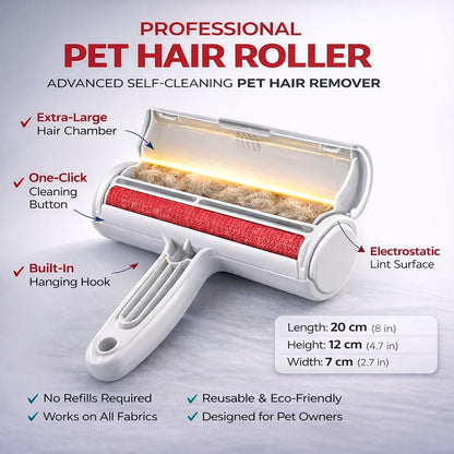 Pet Hair Remover - Reusable Cat and Dog Hair Remover for Furniture, Couch, Carpet, Clothes, Car Seats or Bedding - Portable Lint Rollers, Self-Cleaning Base Dog and Cat Fur Removal Tool