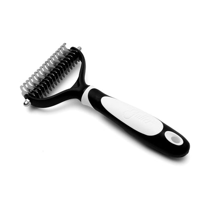 Fuller Brush Slicker Pet Brush - Angled Fine Steel Wires - Ergonomically Designed Rubberized Handle For Comfort & Control - Remove Shedding & Matted Hair - Tool For Grooming Dogs & Cat