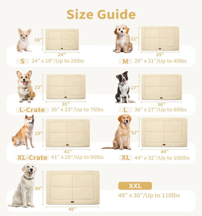 Made4Pets Dog Crate Pad Bed for Medium Large Dogs, Washable & Reversible, Anti-Slip Kennel Mat for Cozy Sleeping, Soft Fluffy Dog Bed for Indoor & Outdoor Use, 35"x23", Gray