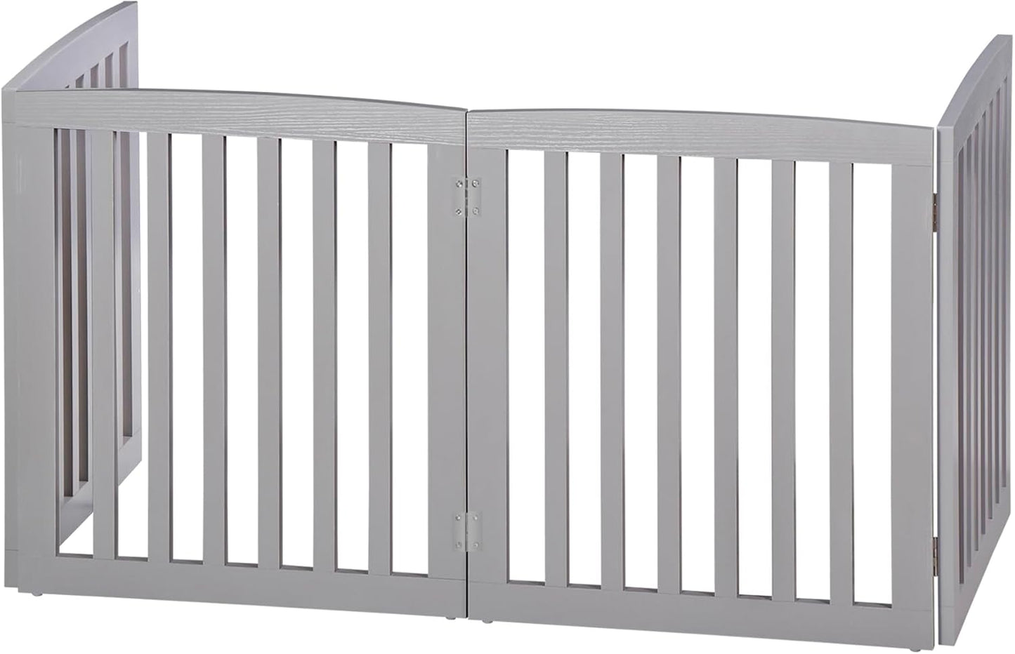 Nouva 36" H Pet Gate, 3 Panels Indoor Foldable Dog Fence, Dog Gate for Stairs Doorways, Hardwood Pet Gate, Freestanding Pet Fence, White